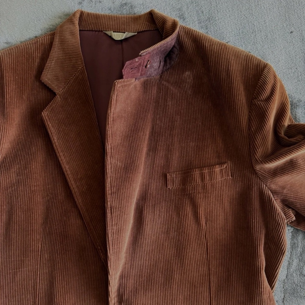 Cambridge Classics Mervyns Corduroy Blazer Elbow Patch Men's 44L Chin Button VTG - Picture 10 of 16